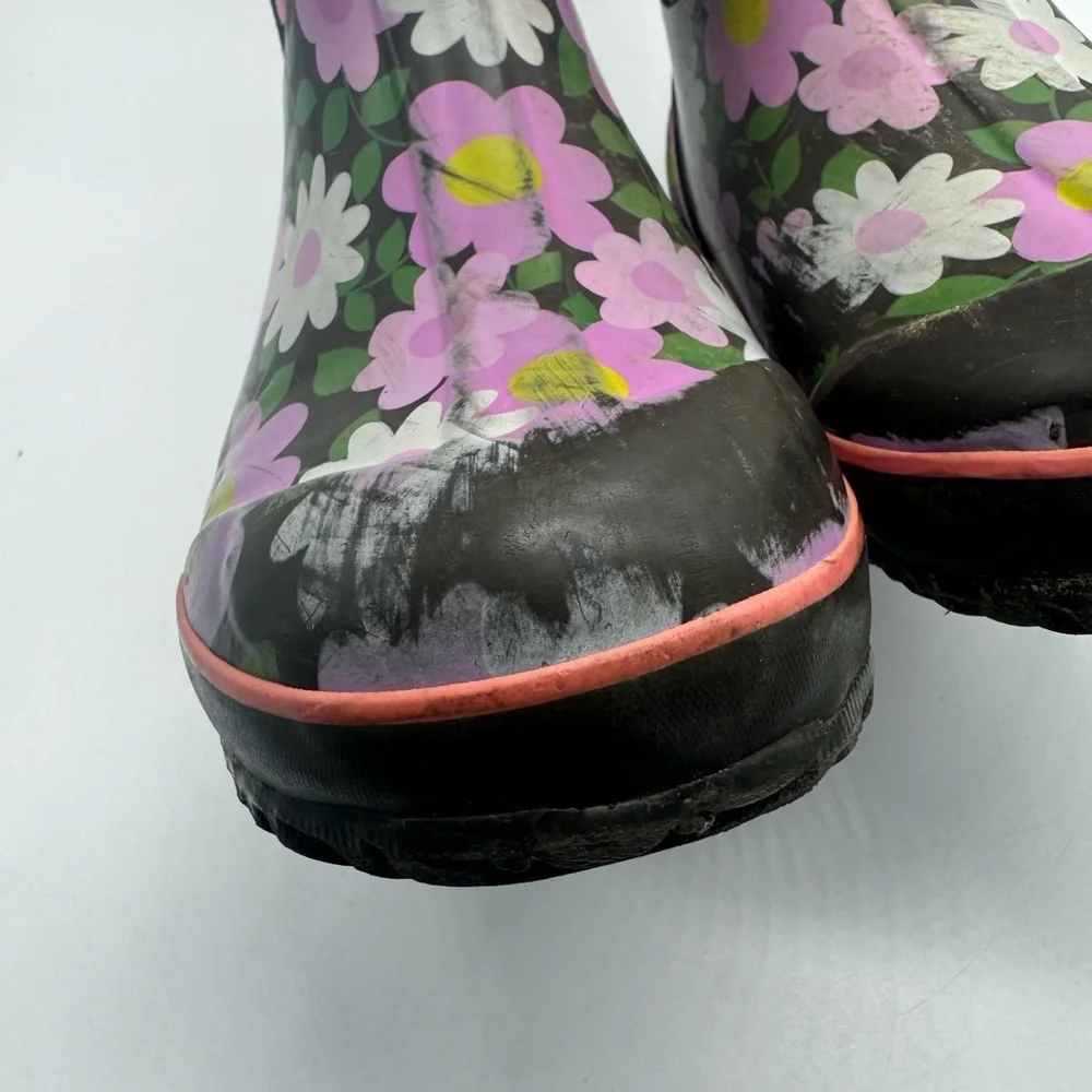 Bogs Girls Classic‎ Flowers Dots Pink Insulated Snow Winter Boots Size 3